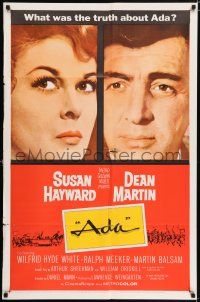 5f017 ADA 1sh '61 super close portraits of Susan Hayward & Dean Martin, what was the truth?
