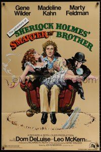 5f019 ADVENTURE OF SHERLOCK HOLMES' SMARTER BROTHER 1sh '75 art of Wilder, Kahn & Feldman by Alvin!