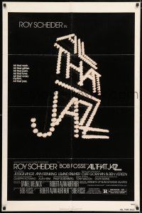 5f033 ALL THAT JAZZ 1sh '79 Roy Scheider, Jessica Lange, Bob Fosse musical!