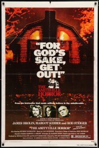 5f040 AMITYVILLE HORROR 1sh '79 great image of haunted house, for God's sake get out!