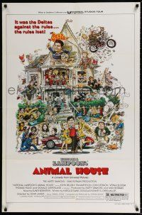 5f049 ANIMAL HOUSE style B 1sh '78 John Belushi, Landis classic, art by Rick Meyerowitz!