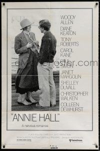 5f051 ANNIE HALL 1sh '77 full-length Woody Allen & Diane Keaton in a nervous romance!