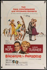 5f071 BACHELOR IN PARADISE 1sh '61 world's greatest lover Bob Hope romances sexy Lana Turner!