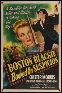 5f132 BOSTON BLACKIE BOOKED ON SUSPICION 1sh '45 Chester Morris in title role is taking the rap!