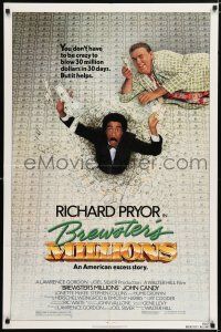 5f138 BREWSTER'S MILLIONS 1sh '85 Richard Pryor & John Candy need to spend LOTS of money!
