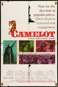 5f153 CAMELOT 1sh '67 Richard Harris as King Arthur, Vanessa Redgrave as Guenevere!