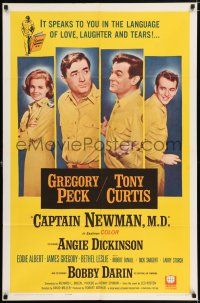 5f159 CAPTAIN NEWMAN, M.D. 1sh '64 Gregory Peck, Tony Curtis, Angie Dickinson, Bobby Darin
