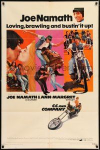5f151 C.C. & COMPANY 1sh '70 great images of Joe Namath on motorcycle, biker gang!