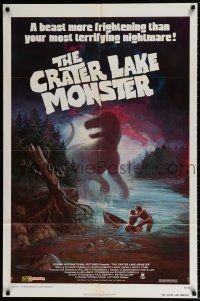5f199 CRATER LAKE MONSTER 1sh '77 really cool dinosaur artwork by Wil!