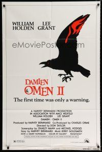 5f207 DAMIEN OMEN II style A 1sh '78 cool art of demonic crow, the first time was only a warning!