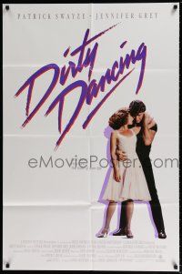 5f224 DIRTY DANCING int'l 1sh '87 great romantic image of Patrick Swayze & Jennifer Grey dancing!