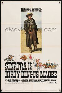 5f225 DIRTY DINGUS MAGEE 1sh '70 art of Frank Sinatra & Kennedy holding guns on each other!