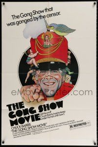 5f353 GONG SHOW MOVIE 1sh '80 all the stuff Chuck Barris had to keep under his hat, Nelson art!