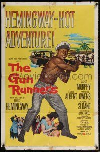 5f374 GUN RUNNERS 1sh '58 Audie Murphy, directed by Don Siegel, written by Ernest Hemingway!