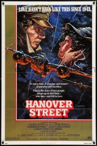 5f379 HANOVER STREET 1sh '79 different art of Harrison Ford & Lesley-Anne Down in WWII!
