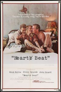 5f385 HEART BEAT 1sh '80 Nick Nolte as Neal Cassady, Sissy Spacek, John Heard as Jack Kerouac!