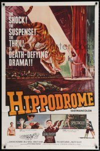 5f397 HIPPODROME 1sh '61 Geliebte Bestie, Tom Jung circus art, the thrill of death-defying drama!