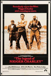 5f503 LEGEND OF NIGGER CHARLEY 1sh '72 slave to outlaw Fred Williamson ain't running no more!