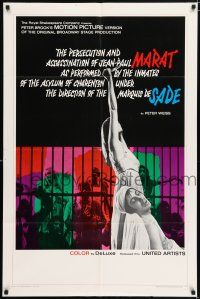 5f558 MARAT/SADE 1sh '67 persecution & assassination of Jean-Paul performed by inmates!