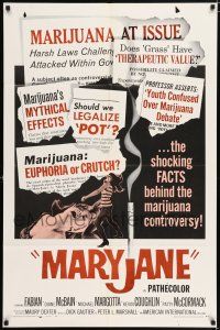 5f561 MARYJANE 1sh '68 AIP, marijuana, drugs, Fabian, Teri Garr, the shocking facts!