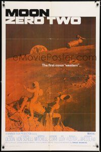 5f589 MOON ZERO TWO 1sh '69 the first moon western, cool image of astronauts in space!
