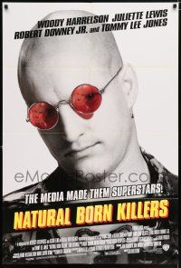 5f611 NATURAL BORN KILLERS style B 1sh '94 Oliver Stone cult classic, c/u of Woody Harrelson!