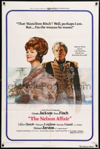 5f613 NELSON AFFAIR 1sh '73 art of Glenda Jackson & Peter Finch, Bequest to the Nation!