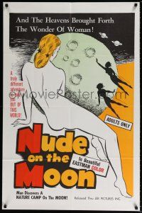 5f632 NUDE ON THE MOON 1sh '62 Doris Wishman nudie classic, incredible naked sci-fi space art!