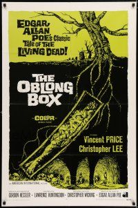 5f635 OBLONG BOX int'l 1sh '69 Edgar Allan Poe's tale of living dead, cool horror art!