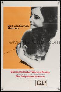 5f650 ONLY GAME IN TOWN 1sh '69 Elizabeth Taylor & Warren Beatty in love in Vegas!