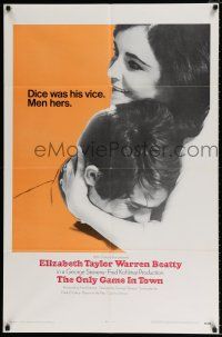5f651 ONLY GAME IN TOWN int'l 1sh '69 Elizabeth Taylor & Warren Beatty are in love in Las Vegas!