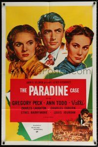 5f665 PARADINE CASE 1sh R70s Alfred Hitchcock, Gregory Peck, Ann Todd, Valli & top cast!