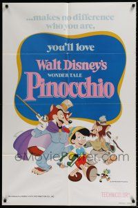 5f686 PINOCCHIO 1sh R78 Disney classic fantasy cartoon about a wooden boy who wants to be real!