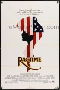 5f713 RAGTIME 1sh '81 James Cagney, Pat O'Brien, cool patriotic American flag art!