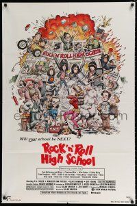 5f738 ROCK 'N' ROLL HIGH SCHOOL 1sh '79 artwork of the Ramones by William Stout!