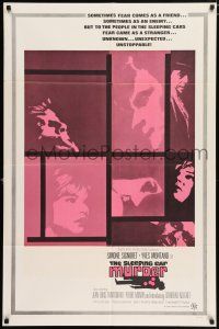 5f780 SLEEPING CAR MURDER 1sh '66 Costa-Gavras' Compartiment tueurs, Simone Signoret, Montand!