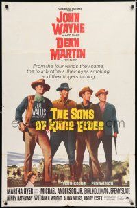 5f787 SONS OF KATIE ELDER 1sh '65 line up of John Wayne, Dean Martin & more + Martha Hyer!