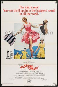 5f788 SOUND OF MUSIC 1sh R73 classic Terpning art of Julie Andrews & top cast!