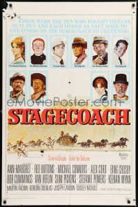 5f797 STAGECOACH 1sh '66 Ann-Margret, Red Buttons, Bing Crosby, great Norman Rockwell art!