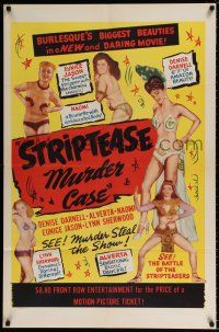 5f814 STRIP TEASE MURDER CASE 1sh '50 battle of the stripteasers, but murder steals the show!