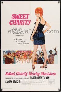 5f829 SWEET CHARITY Spanish/U.S. 1sh '69 Bob Fosse musical starring Shirley MacLaine, Robert McGinnis art!