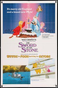 5f834 SWORD IN THE STONE/WINNIE POOH & A DAY FOR EEYORE 1sh '83 Disney cartoon double-bill!