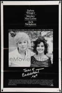 5f850 TERMS OF ENDEARMENT 1sh '83 great close up of Shirley MacLaine & Debra Winger!