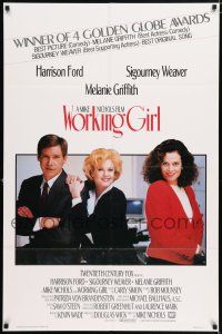 5f981 WORKING GIRL int'l 1sh '88 Harrison Ford, Melanie Griffith & Sigourney Weaver!