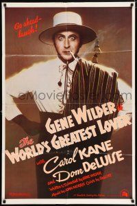 5f983 WORLD'S GREATEST LOVER 1sh '77 Dom DeLuise, most romantic Gene Wilder, great image!
