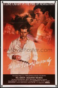 5f988 YEAR OF LIVING DANGEROUSLY 1sh '83 Peter Weir, great artwork of Mel Gibson by Stapleton!