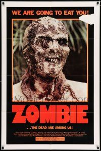 5f997 ZOMBIE 1sh '79 Zombi 2, Lucio Fulci classic, gross c/u of undead, we are going to eat you!
