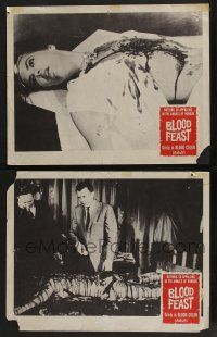 5g894 BLOOD FEAST 2 LCs '63 Herschell Gordon Lewis classic, great gory horror images!