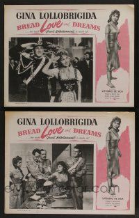 5g896 BREAD, LOVE & DREAMS 2 LCs '54 sexy Italian Gina Lollobrigida & Vittorio De Sica!
