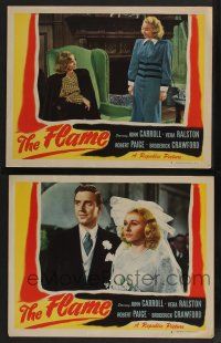 5g915 FLAME 2 LCs '47 gorgeous Vera Ralston with Constance Dowling, Robert Paige!